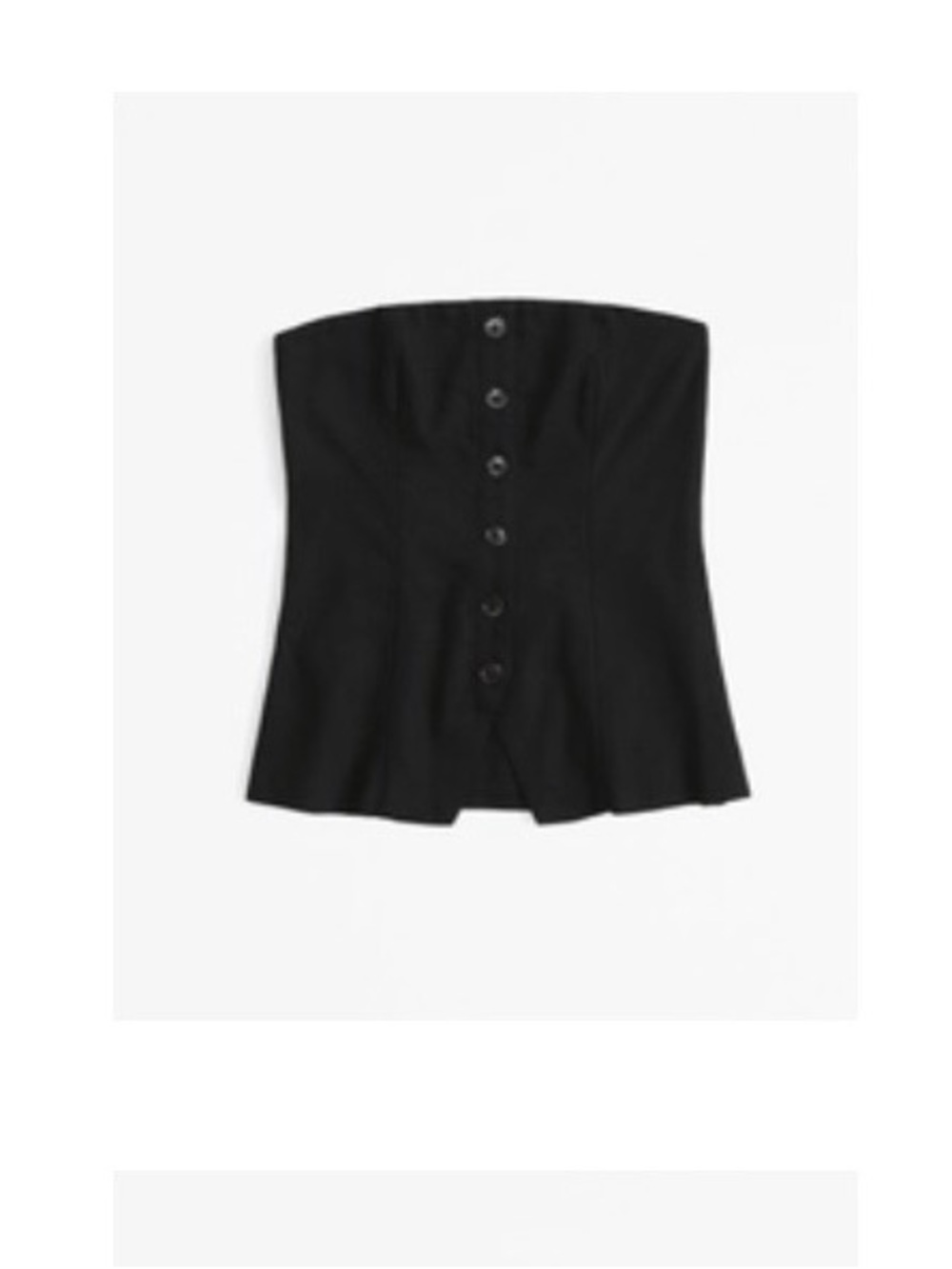 Abercrombie & Fitch Black Strapless Button-Front Corset Top